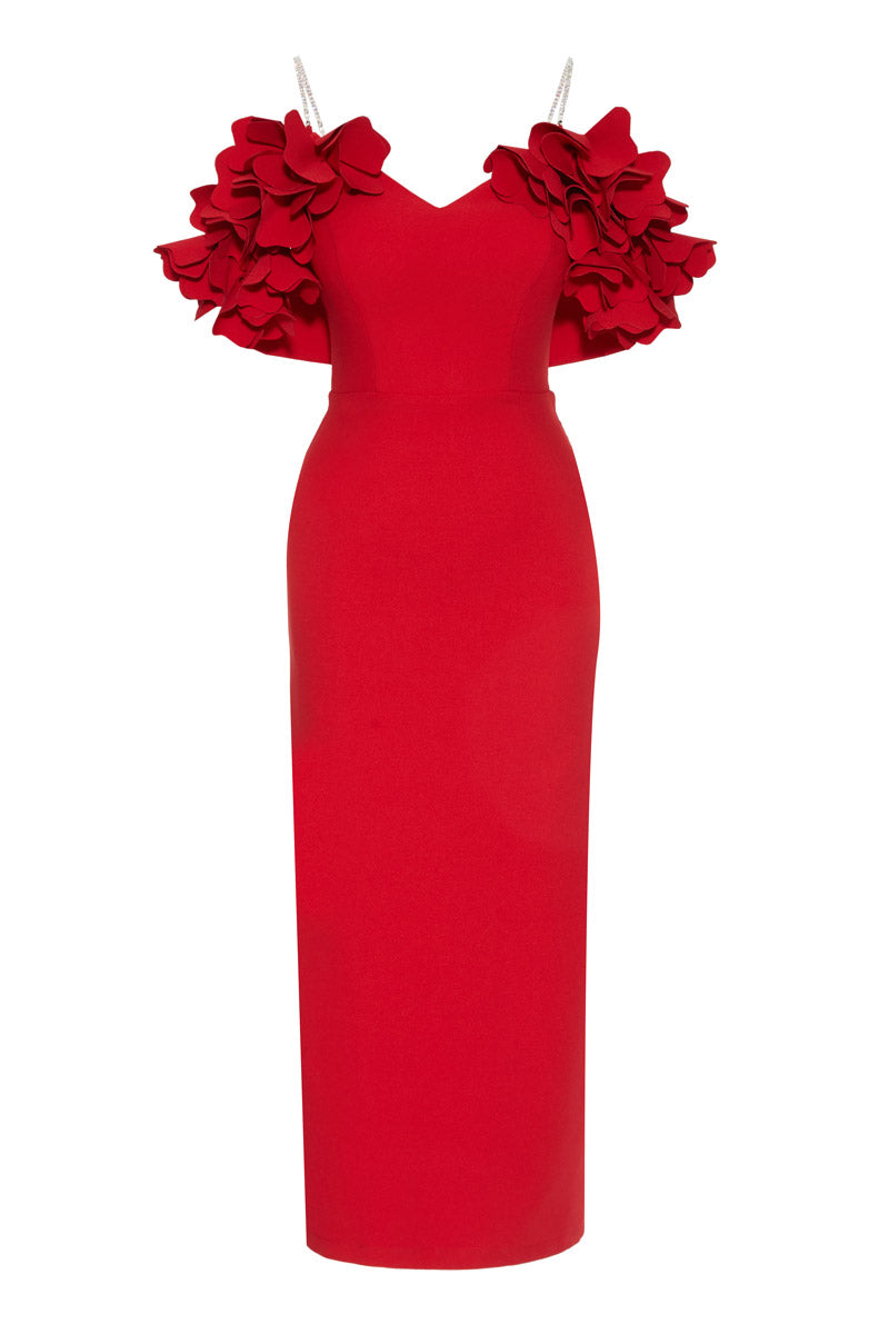 FRV Red crepe sleeveless maxi dress - Torres Novas
