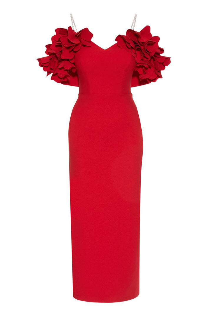 FRV Red crepe sleeveless maxi dress - Torres Novas