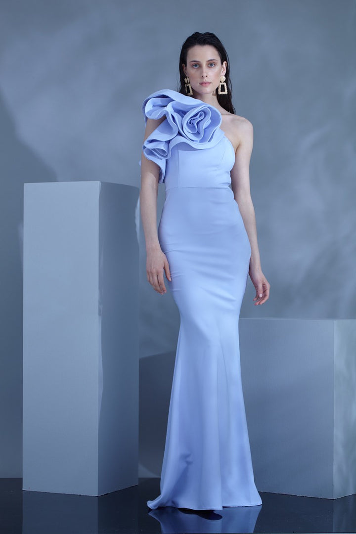 FRV Lilac crepe single sleeve maxi dress - Bonn