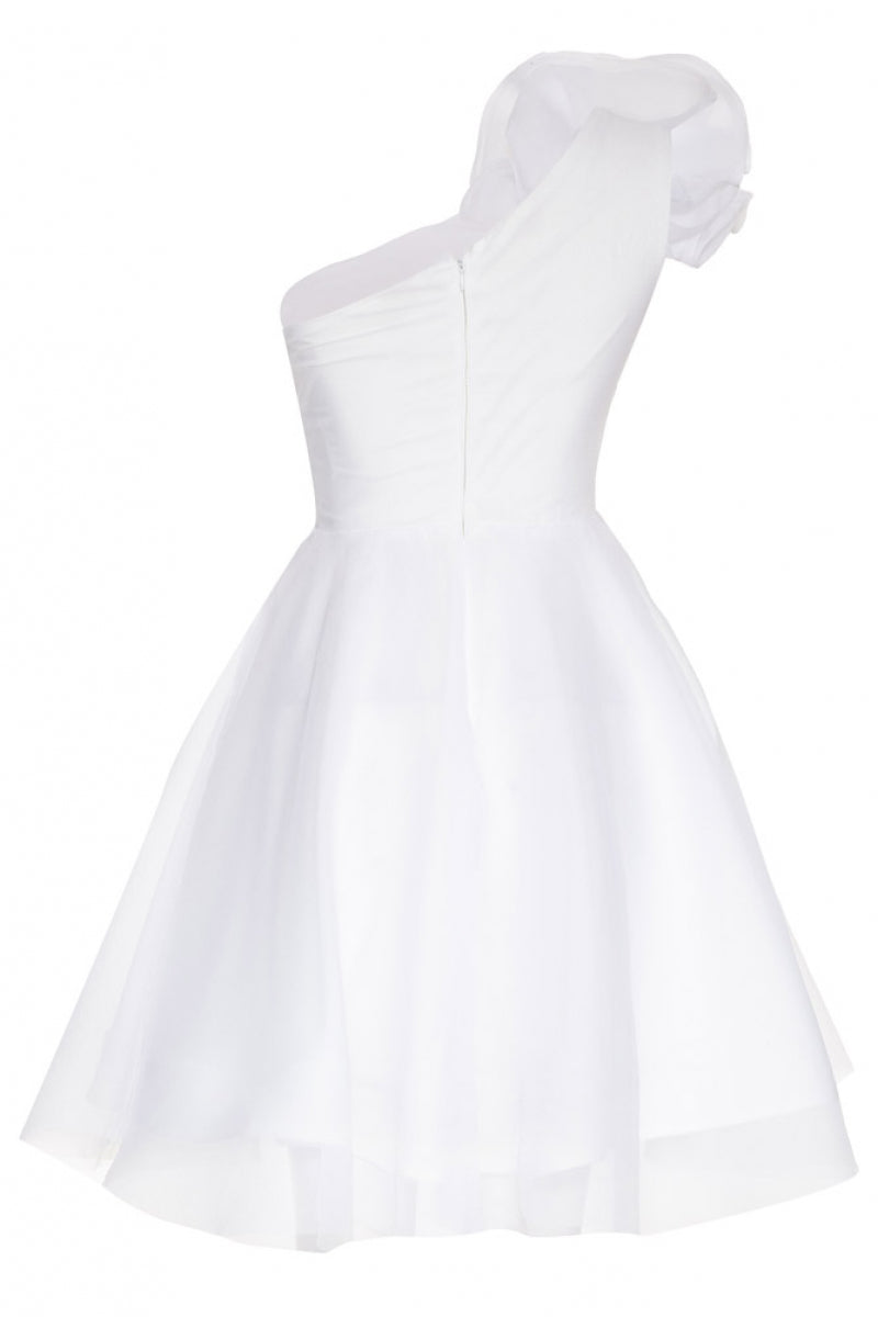 FRV White tulle single sleeve mini dress - Cape Coral
