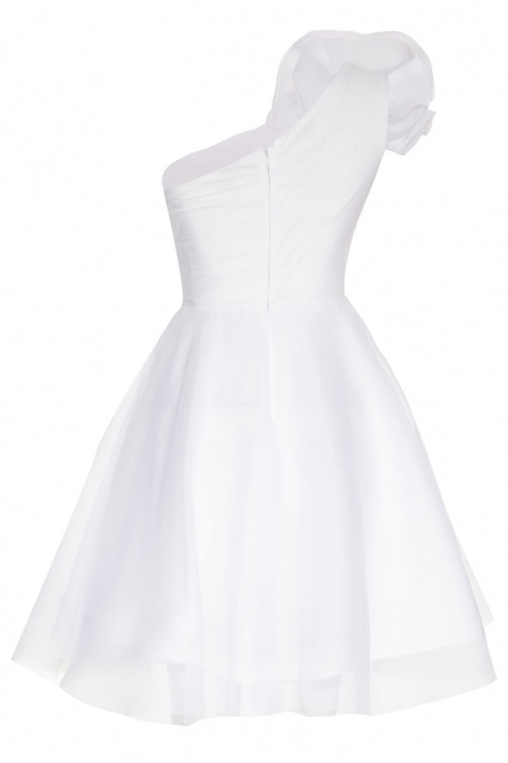 FRV White tulle single sleeve mini dress - Cape Coral