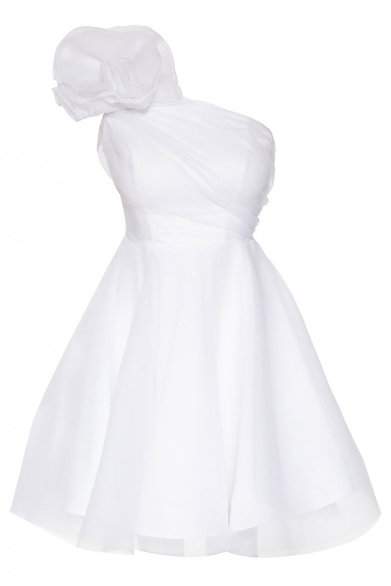 FRV White tulle single sleeve mini dress - Cape Coral