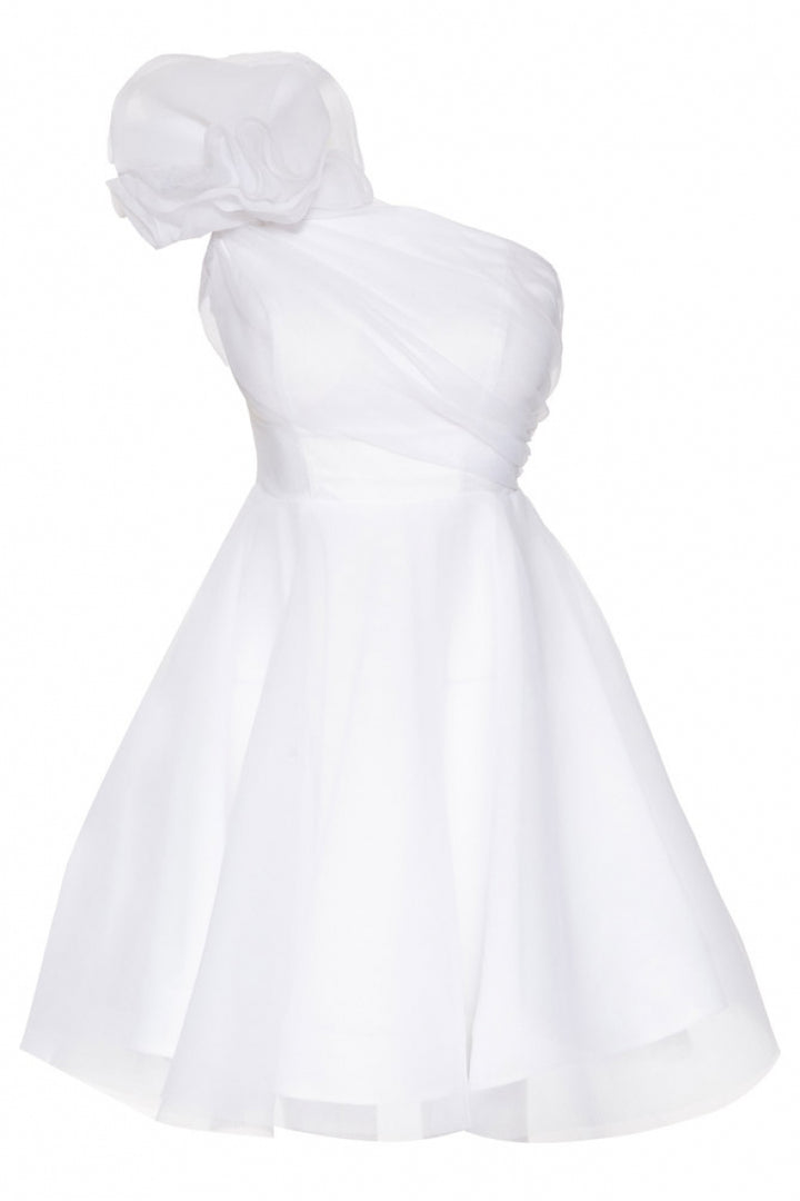 FRV White tulle single sleeve mini dress - Cape Coral