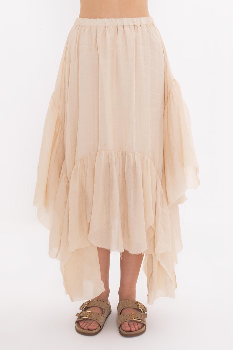 BSL Women Handkerchief Skirt Detailed Midi Skirt - Zapotlanejo