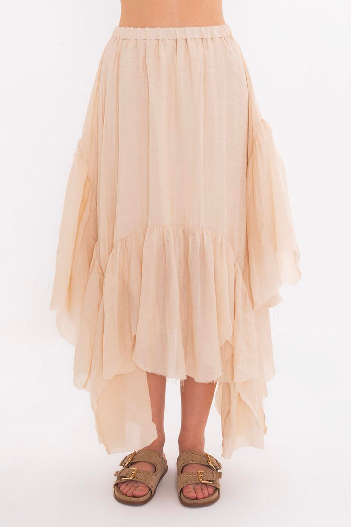 BSL Women Handkerchief Skirt Detailed Midi Skirt - Zapotlanejo