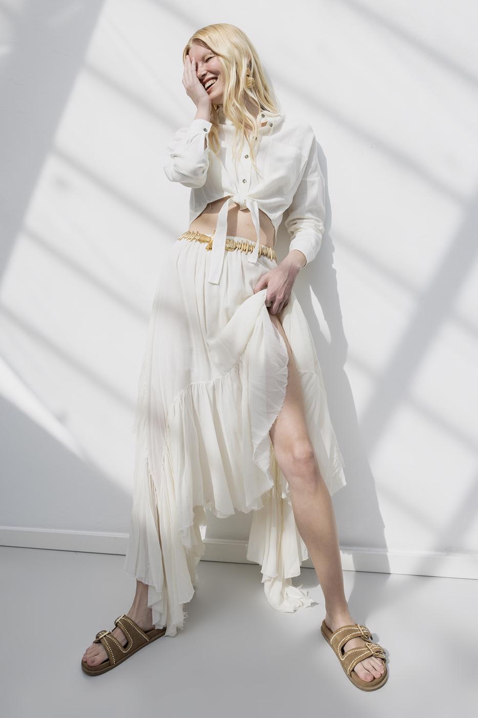 BSL Women Midi Skirt with Handkerchief Hem Detail - Mülheim