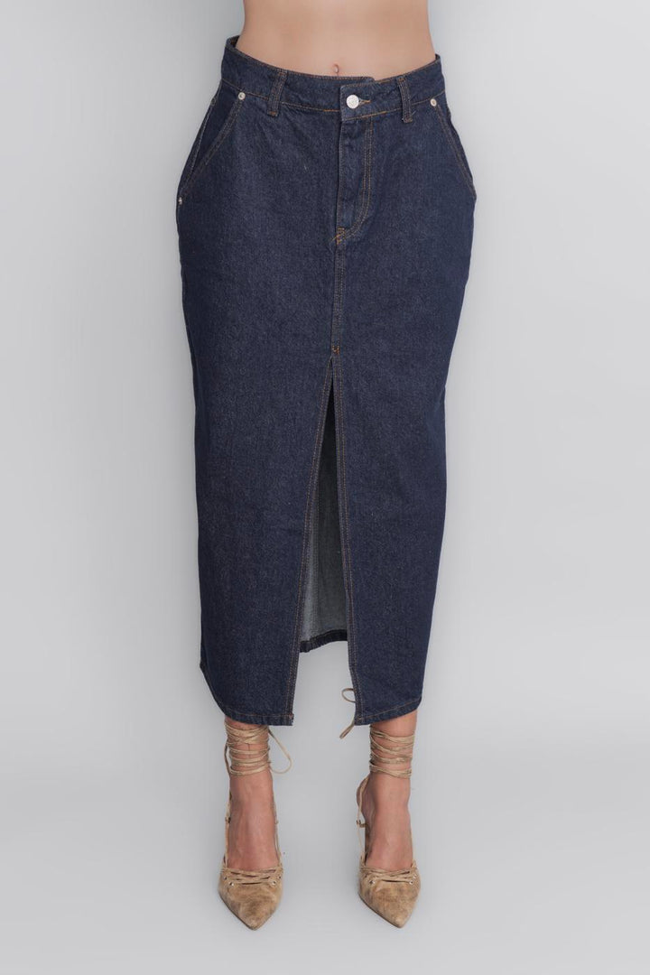 BSL Women Midi Denim Pencil Skirt - Richmond