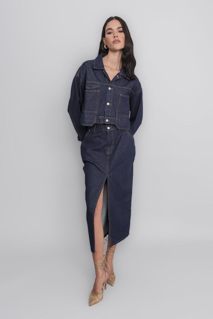 BSL Women Midi Denim Pencil Skirt - Richmond