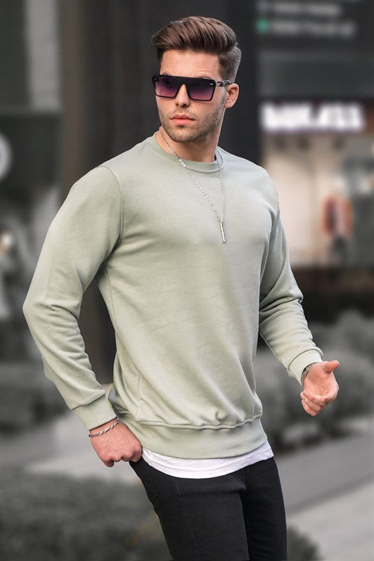MDX Mint Green Basic Bicycle Neck Men's Sweatshirt 6047 - Duncanville