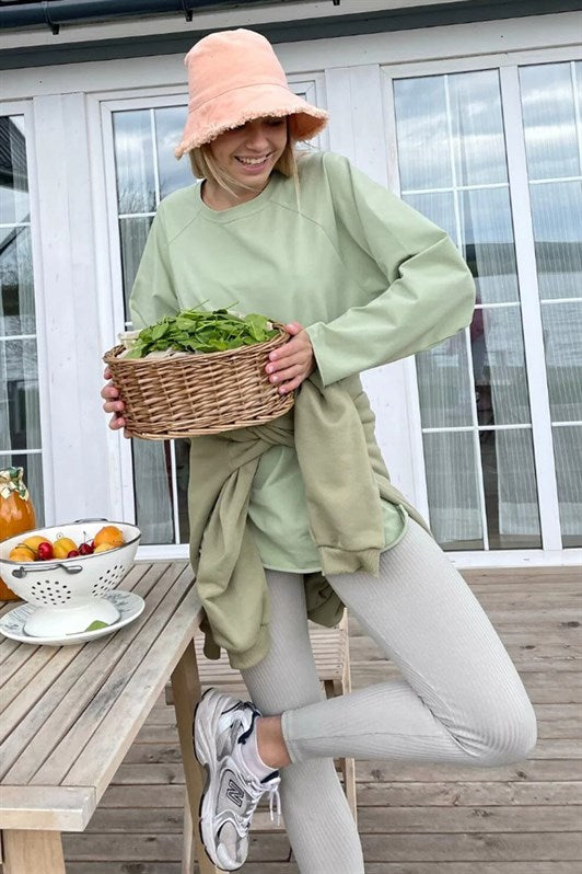 MDX Mint Green Basic Bicycle Neck Women's Sweatshirt MG1676 - Bristol