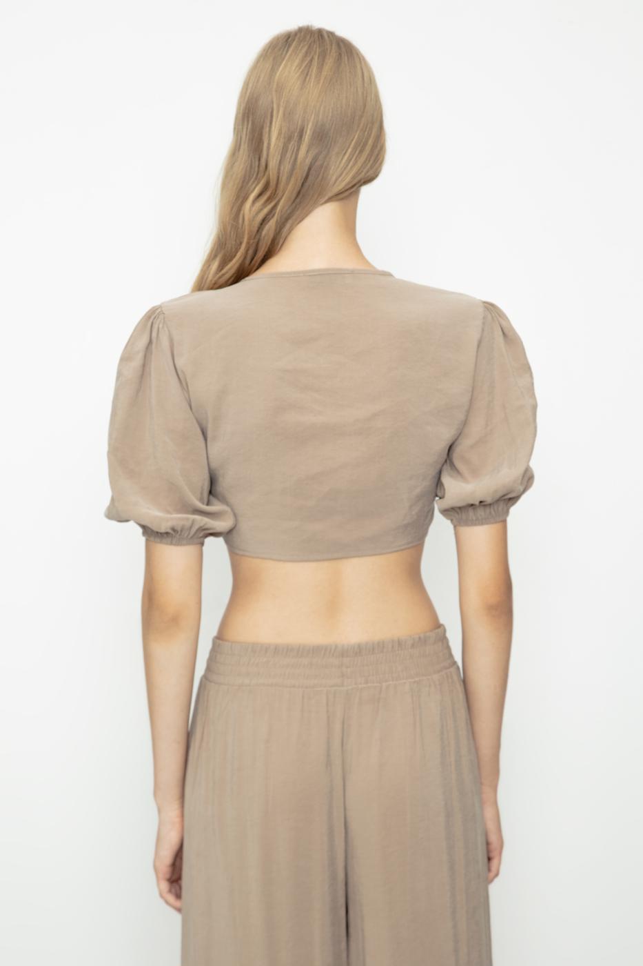 BSL Women Crop Blouse with Modal Tie Detail - Pordenone