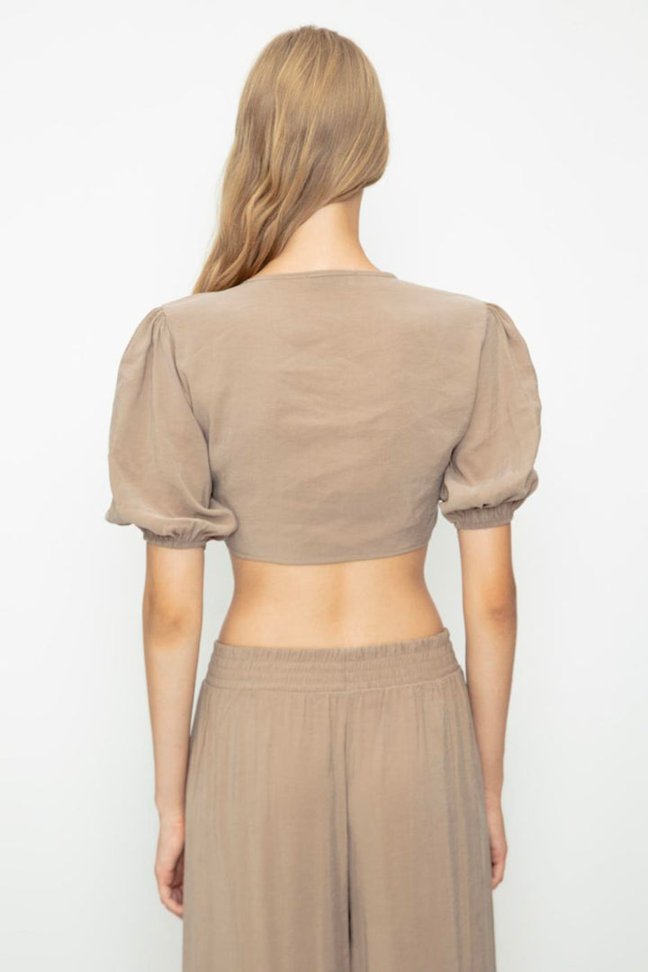 BSL Women Crop Blouse with Modal Tie Detail - Pordenone