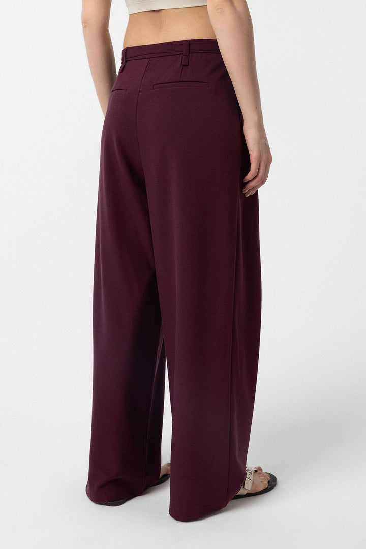 ANT Antioch Purple Belted Flared Women's Pants - Velbert