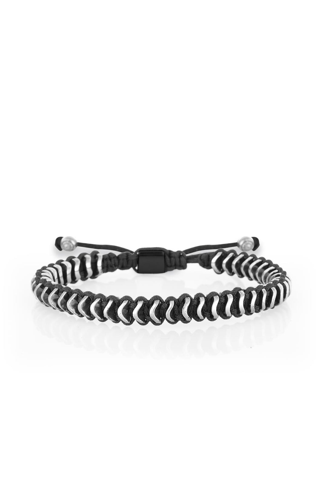 NVM Noon Hematite Stone Handmade Macrame Men's Bracelet NN1350 - Mechelen-aan-de-Maas