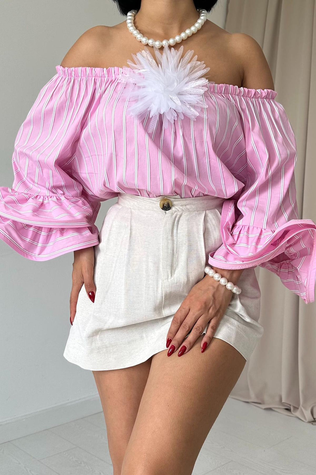 ELS Elasticated Waist Blouse - Pink - Cicero