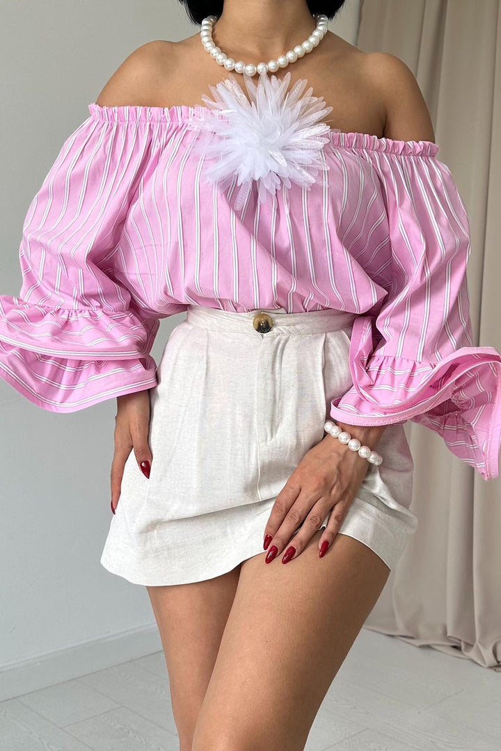 ELS Elasticated Waist Blouse - Pink - Cicero