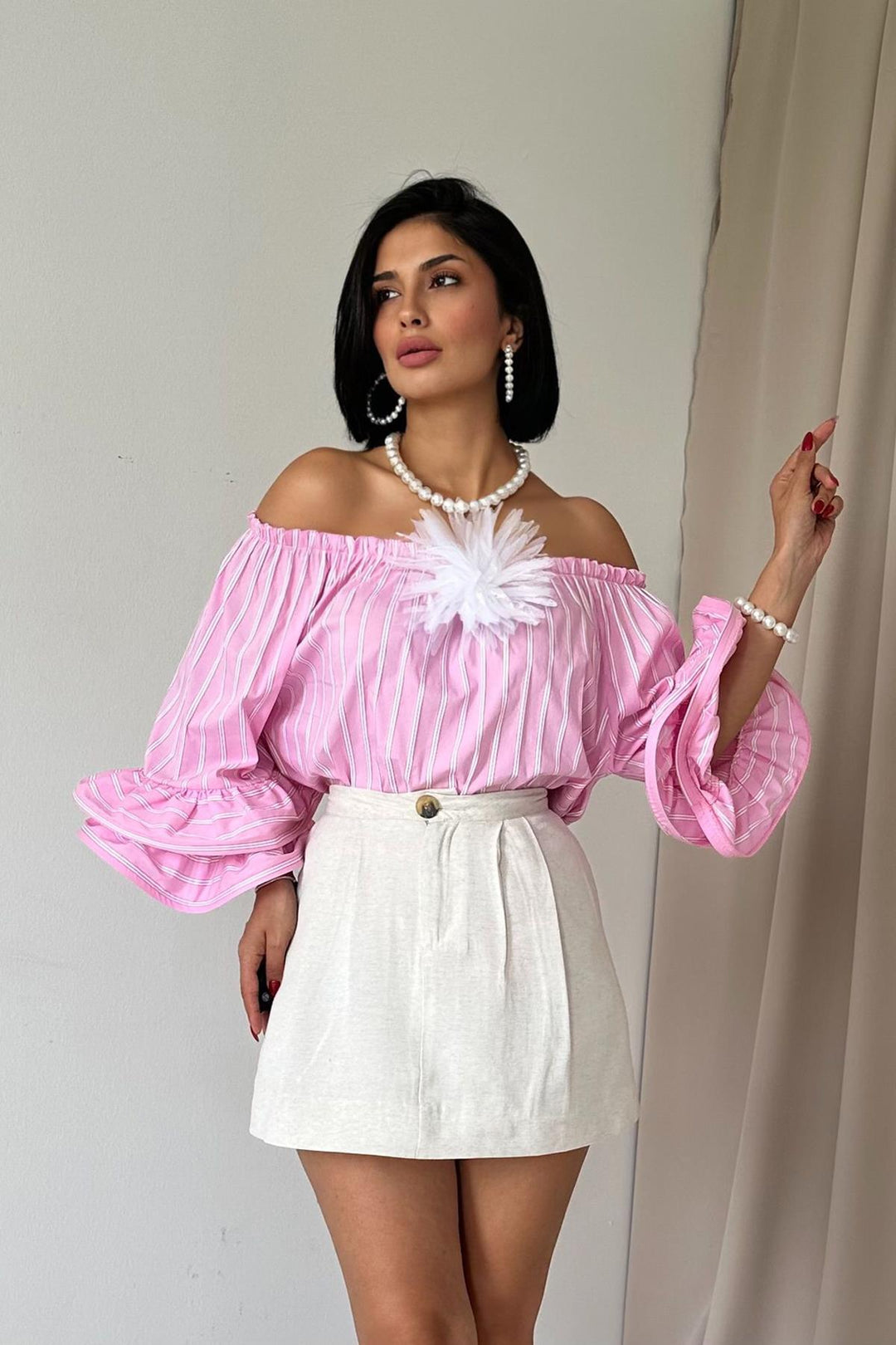 ELS Elasticated Waist Blouse - Pink - Cicero