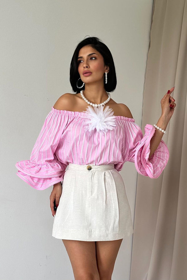 ELS Elasticated Waist Blouse - Pink - Cicero