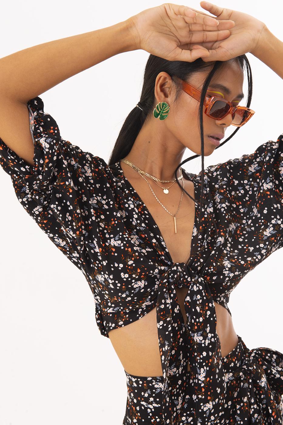 BSL Women Tie Front Blouse - Výronas