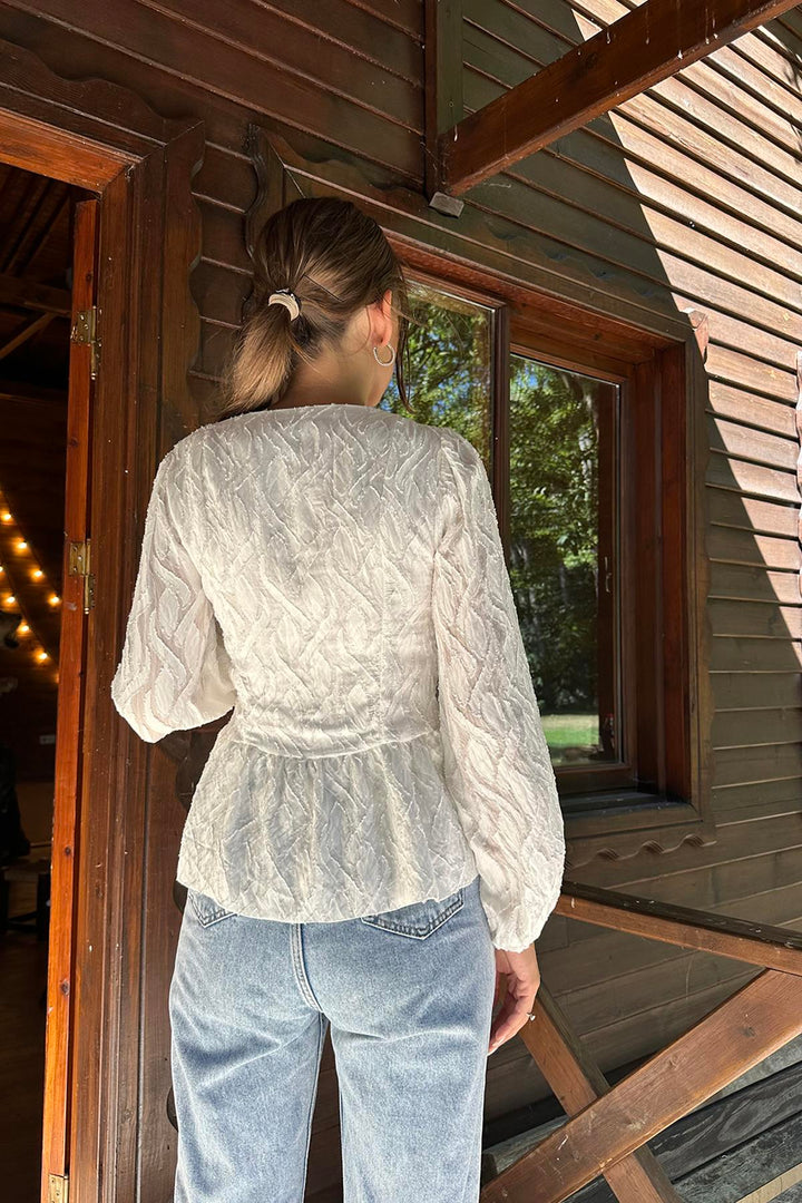 ELS Button-Front Blouse - Ecru - Tarrasa