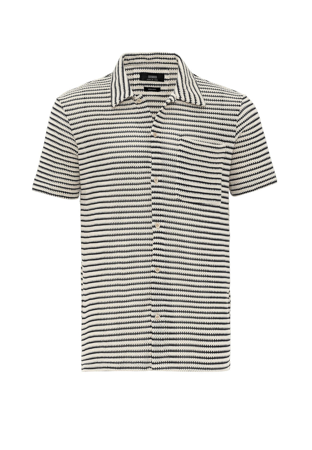 ANT Knitted Striped Short Sleeve Men's Shirt - Colmar