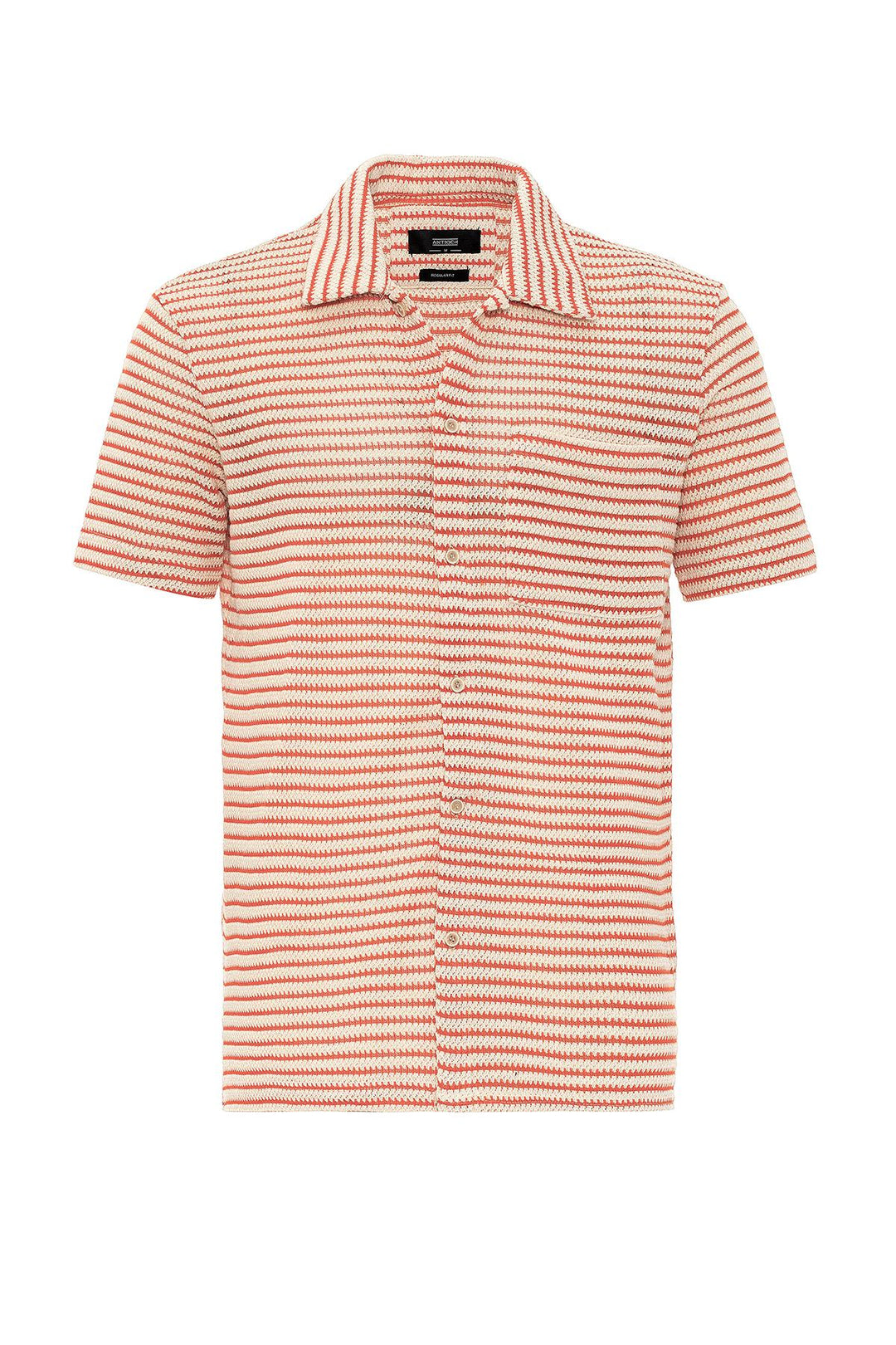 ANT Knitted Striped Short Sleeve Men's Shirt - Velsen-Zuid