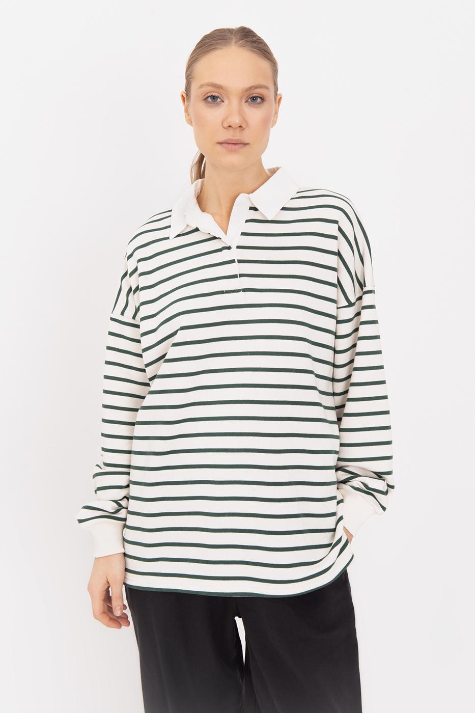 BSL Women Oversize Striped Sweatshirt - Sievierodonetsk