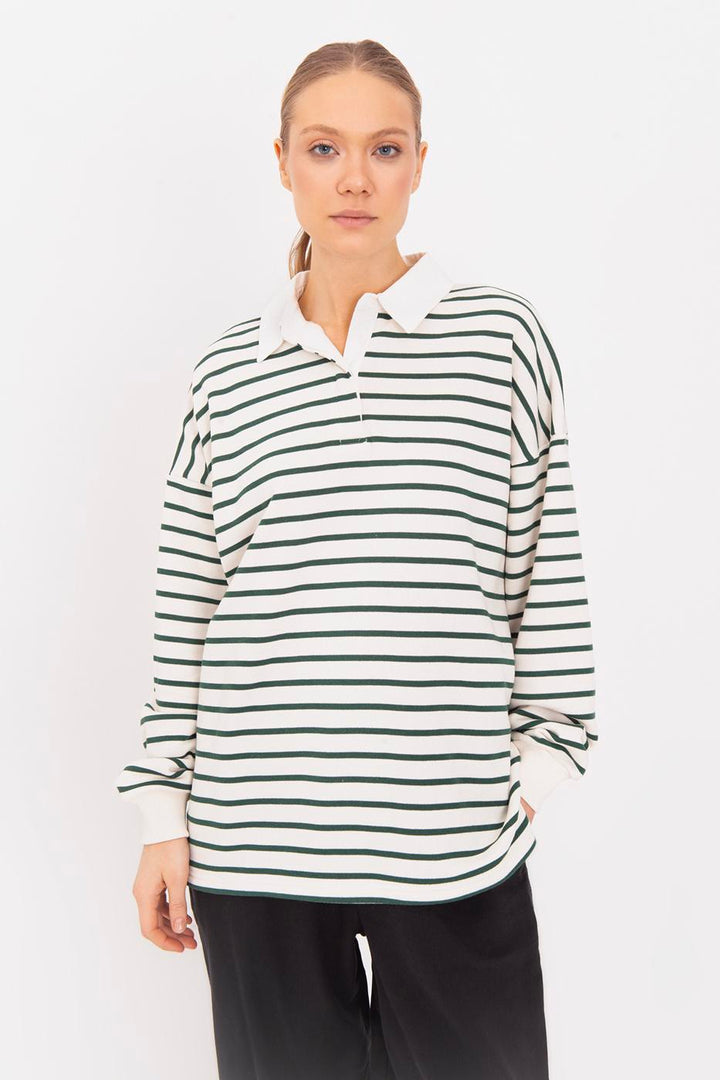 BSL Women Oversize Striped Sweatshirt - Sievierodonetsk