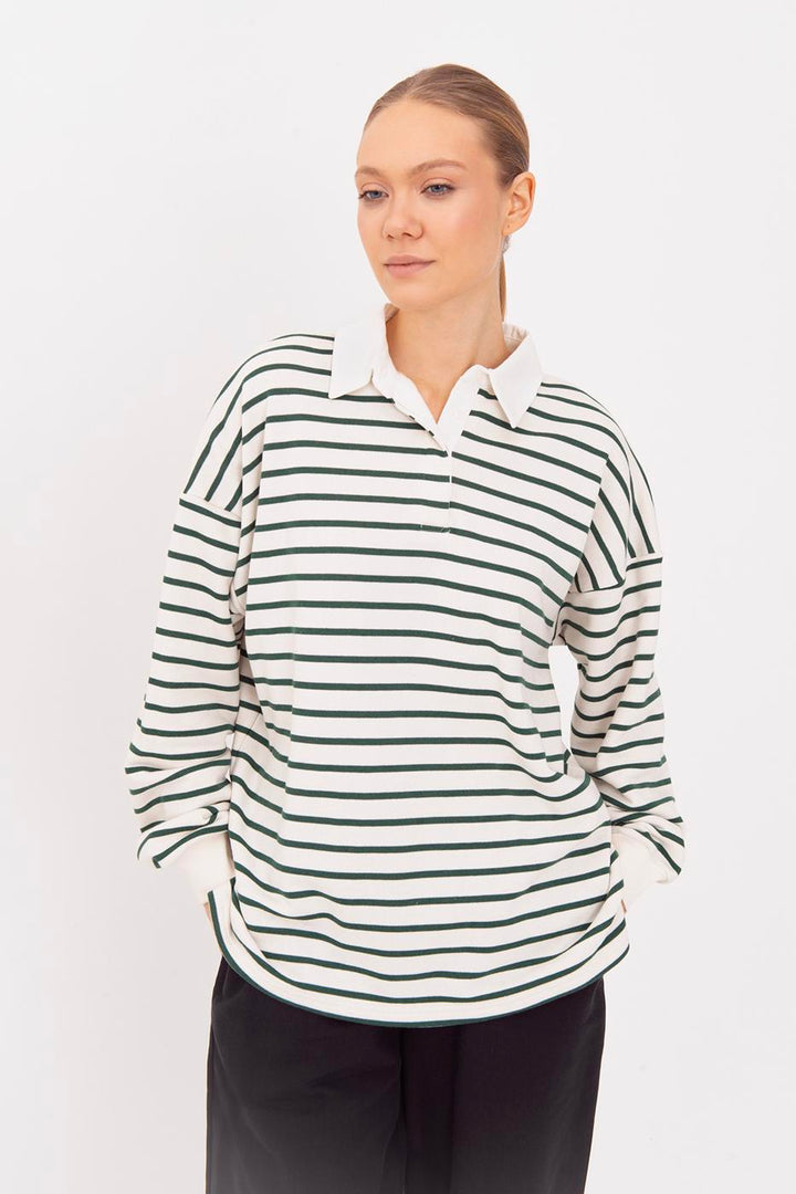 BSL Women Oversize Striped Sweatshirt - Sievierodonetsk