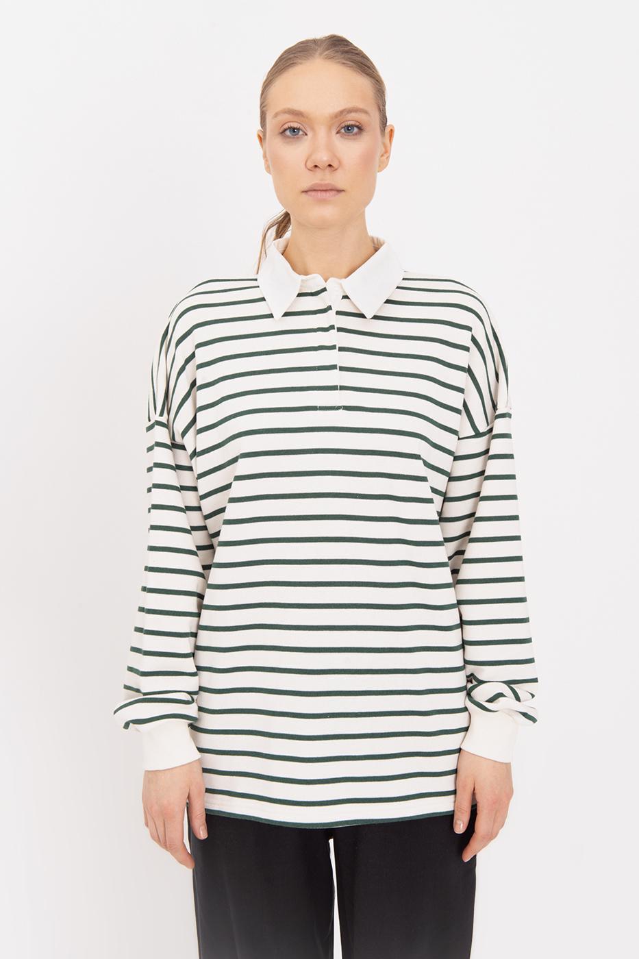 BSL Women Oversize Striped Sweatshirt - Sievierodonetsk