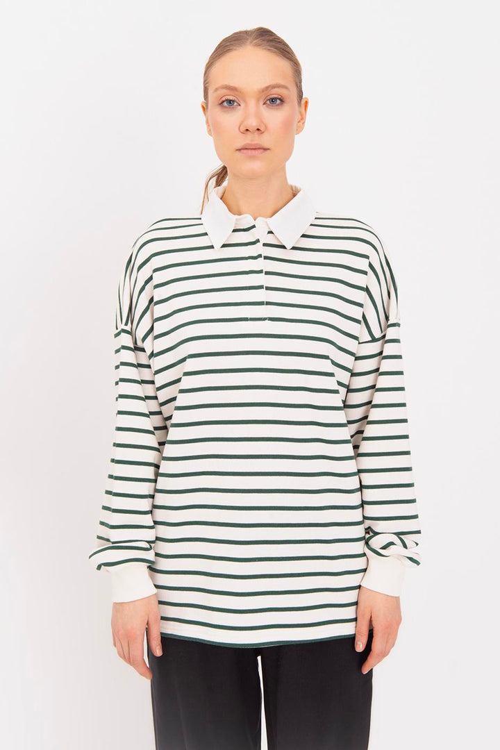 BSL Women Oversize Striped Sweatshirt - Sievierodonetsk