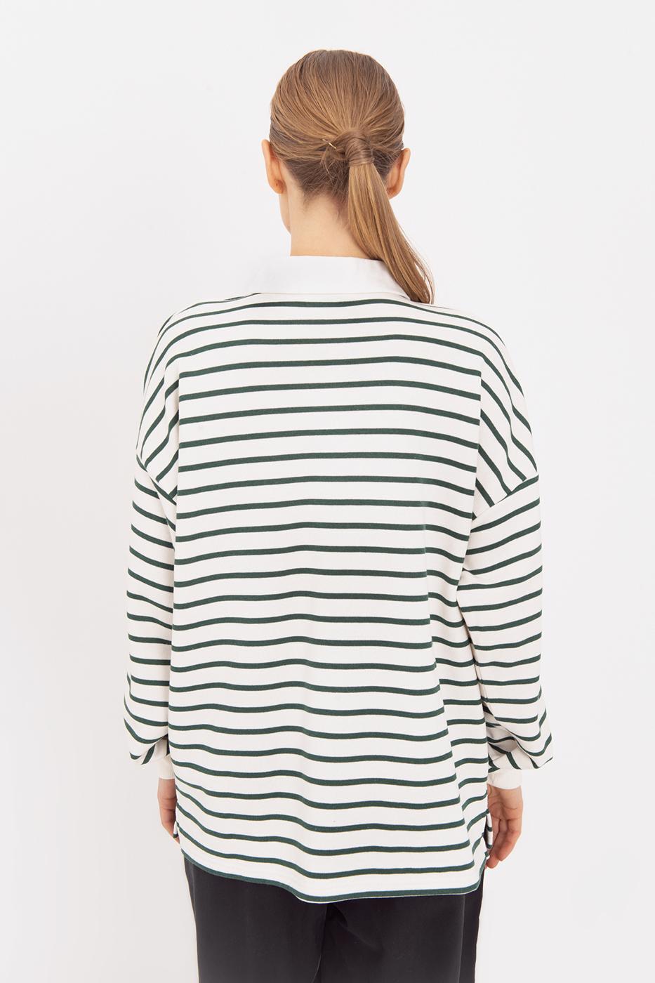 BSL Women Oversize Striped Sweatshirt - Sievierodonetsk