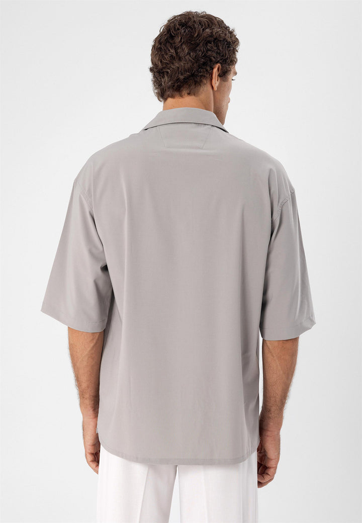 ANT Oversize Hidden Button Short Sleeve Men's Shirt - Taylor