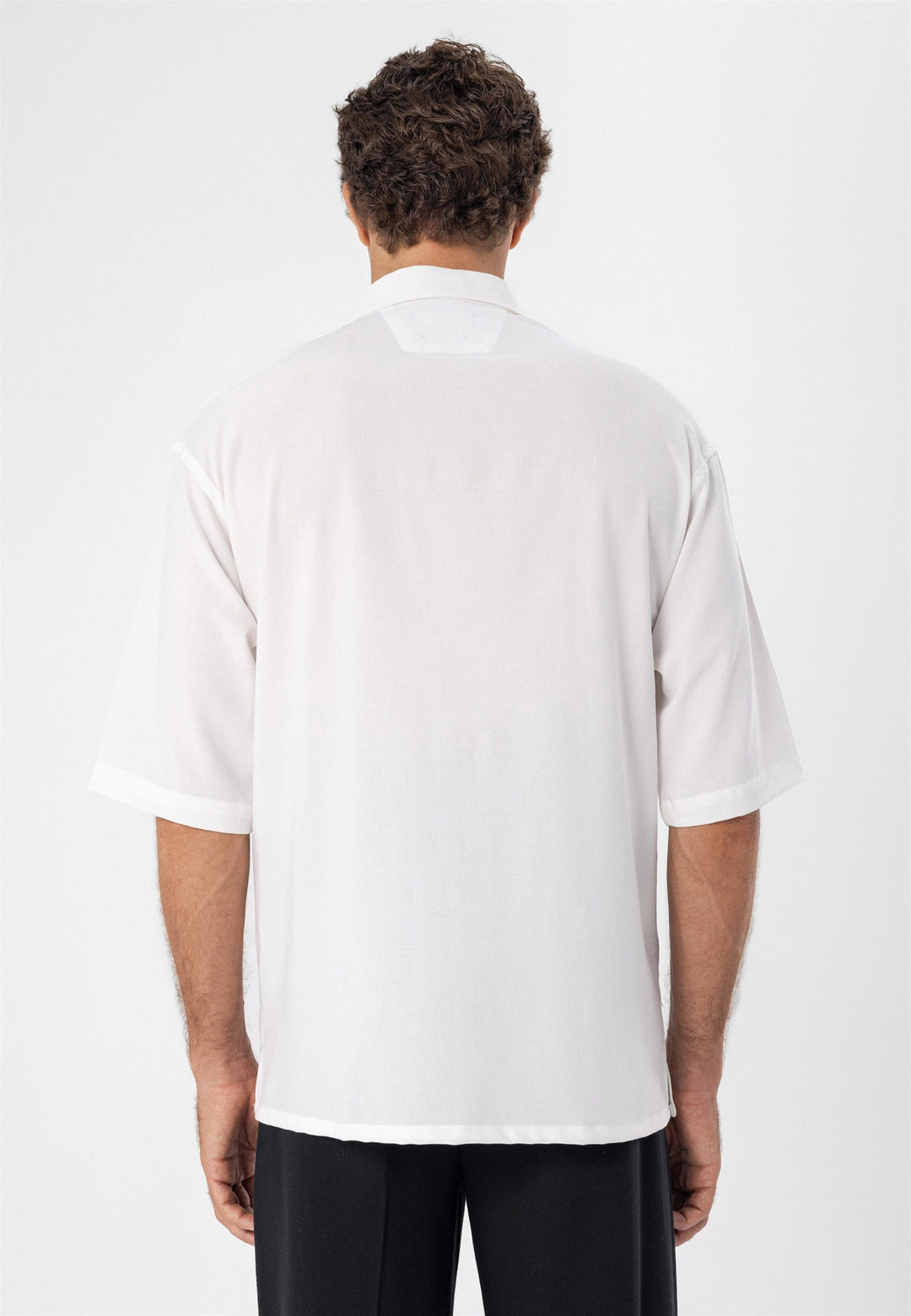 ANT Oversize Hidden Button Short Sleeve Men's Shirt - Pacifica