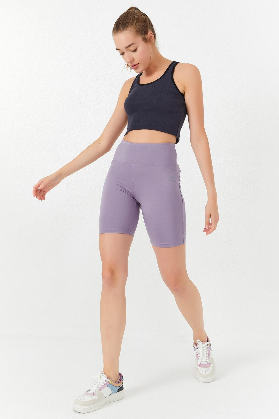 TMY Anthracite Basic Zero Sleeve Tight Fit U Neck Women's Crop Top Tank Top - 97162 - Laguna Niguel