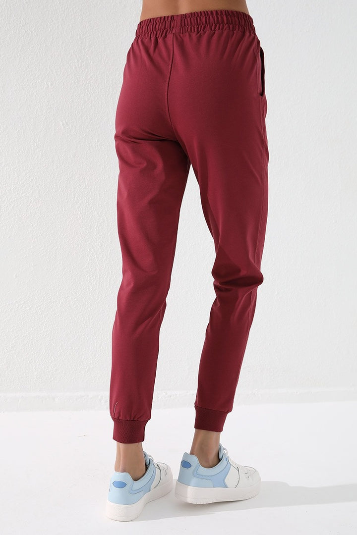 TMY Burgundy High Waist Jogger Comfort Fit Cuffed Women's Sweatpants - 94561 - Vlaardingen