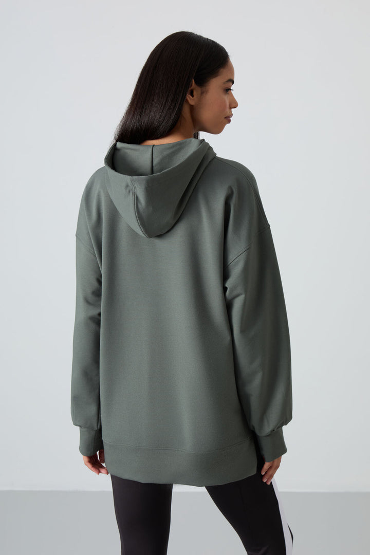 TMY Çağla Balloon Sleeve Embroidered Women's Oversized Tunic Sweatshirt - 97163 - Ormond Beach