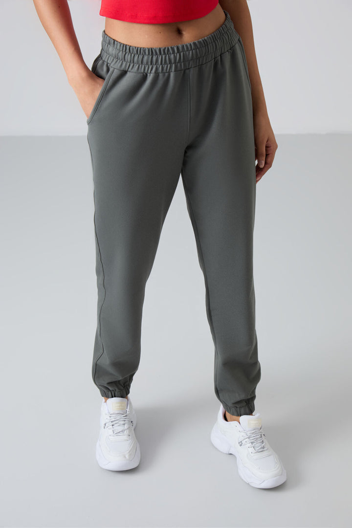 TMY Çağla Pocket High Waist Comfortable Fit Elastic Cuff Women's Sweatpants - 94583 - Farnborough