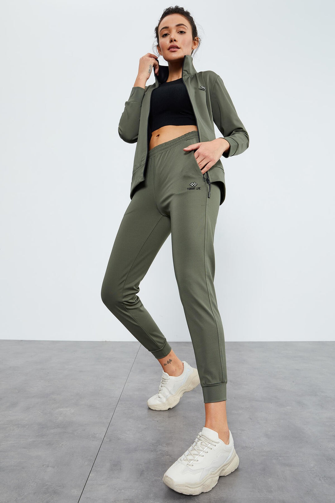 TMY Çağla Zip Pocket Scuba Fabric Standard Pattern Jogger Women's Tracksuit - 95271 - North Little Rock