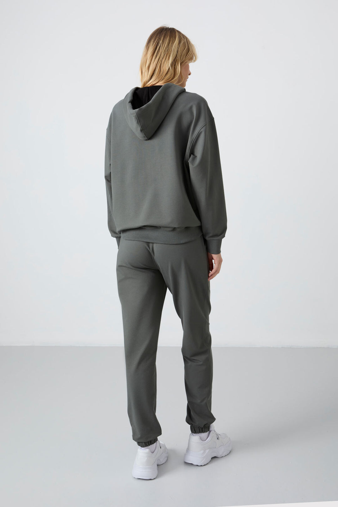 TMY Çağla Hooded Kangaroo Pocket Oversized Elastic Cuff Women's Tracksuit - 95288 - Miahuatlán de Porfirio Díaz