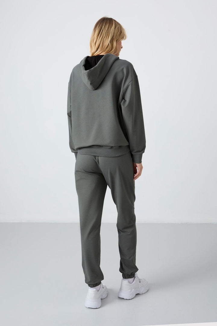 TMY Çağla Hooded Kangaroo Pocket Oversized Elastic Cuff Women's Tracksuit - 95288 - Miahuatlán de Porfirio Díaz