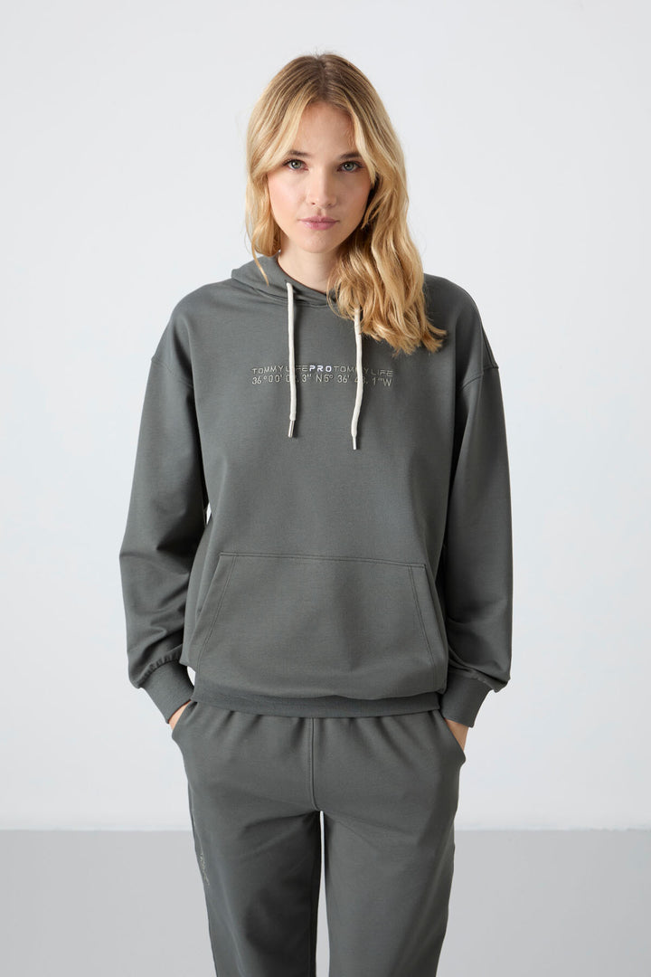 TMY Çağla Hooded Kangaroo Pocket Oversized Elastic Cuff Women's Tracksuit - 95288 - Miahuatlán de Porfirio Díaz