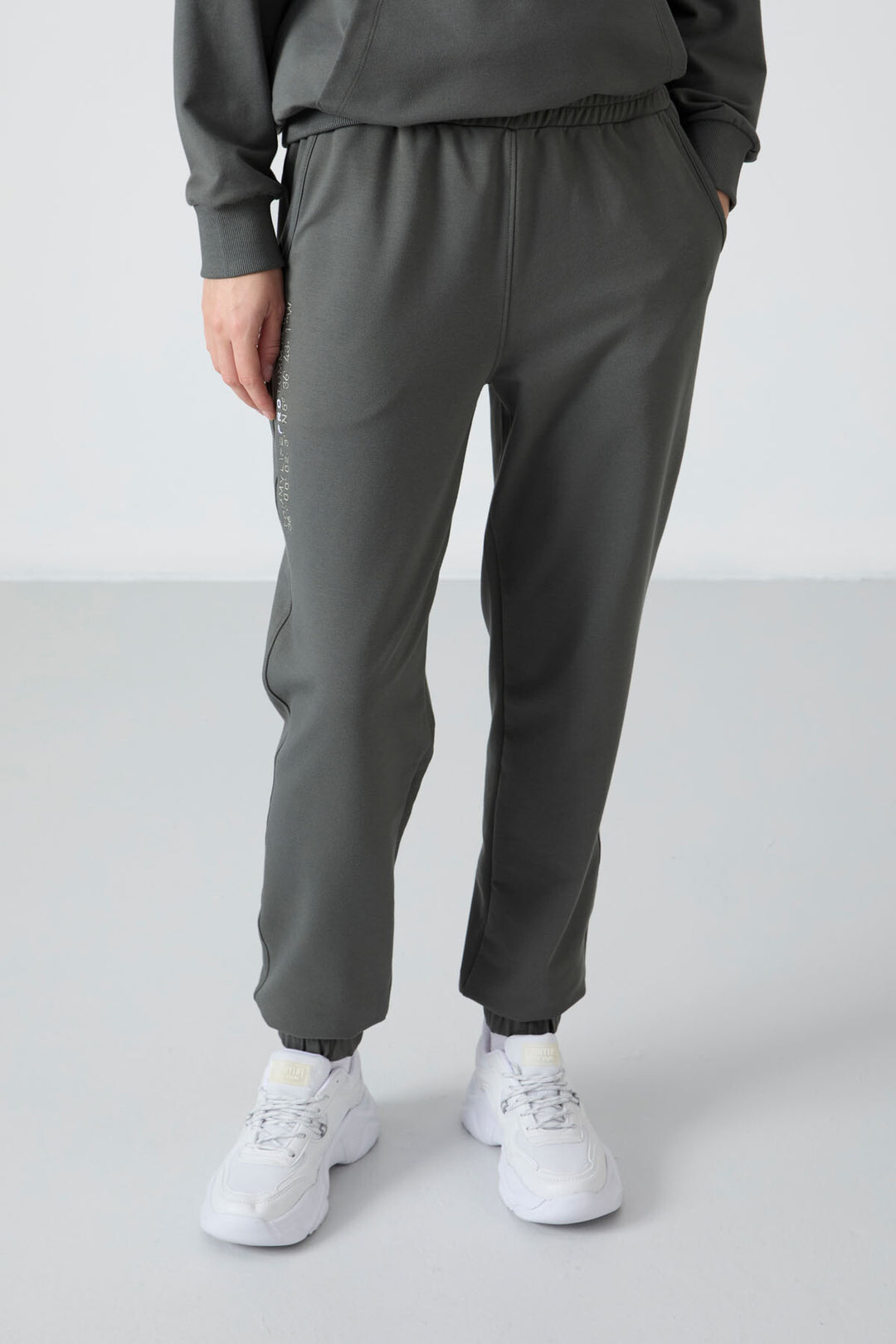 TMY Çağla Hooded Kangaroo Pocket Oversized Elastic Cuff Women's Tracksuit - 95288 - Miahuatlán de Porfirio Díaz