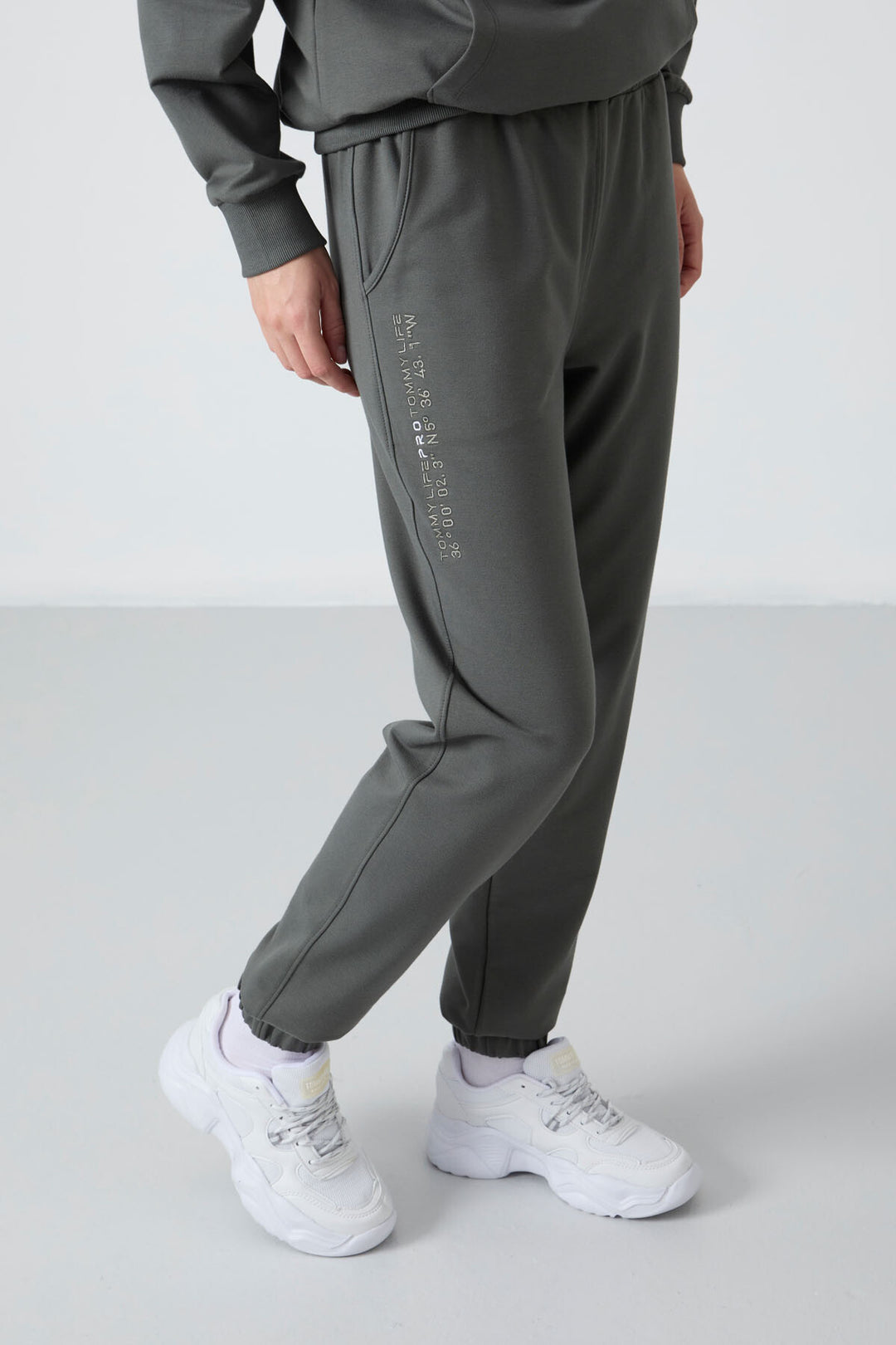 TMY Çağla Hooded Kangaroo Pocket Oversized Elastic Cuff Women's Tracksuit - 95288 - Miahuatlán de Porfirio Díaz