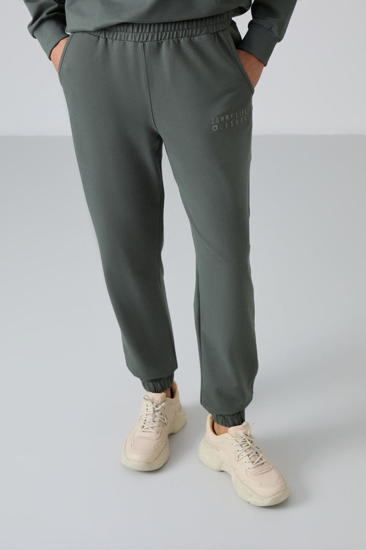 TMY Çağla O Neck Oversized Elastic Cuff Women's Tracksuit Set - 95287 - Cassino