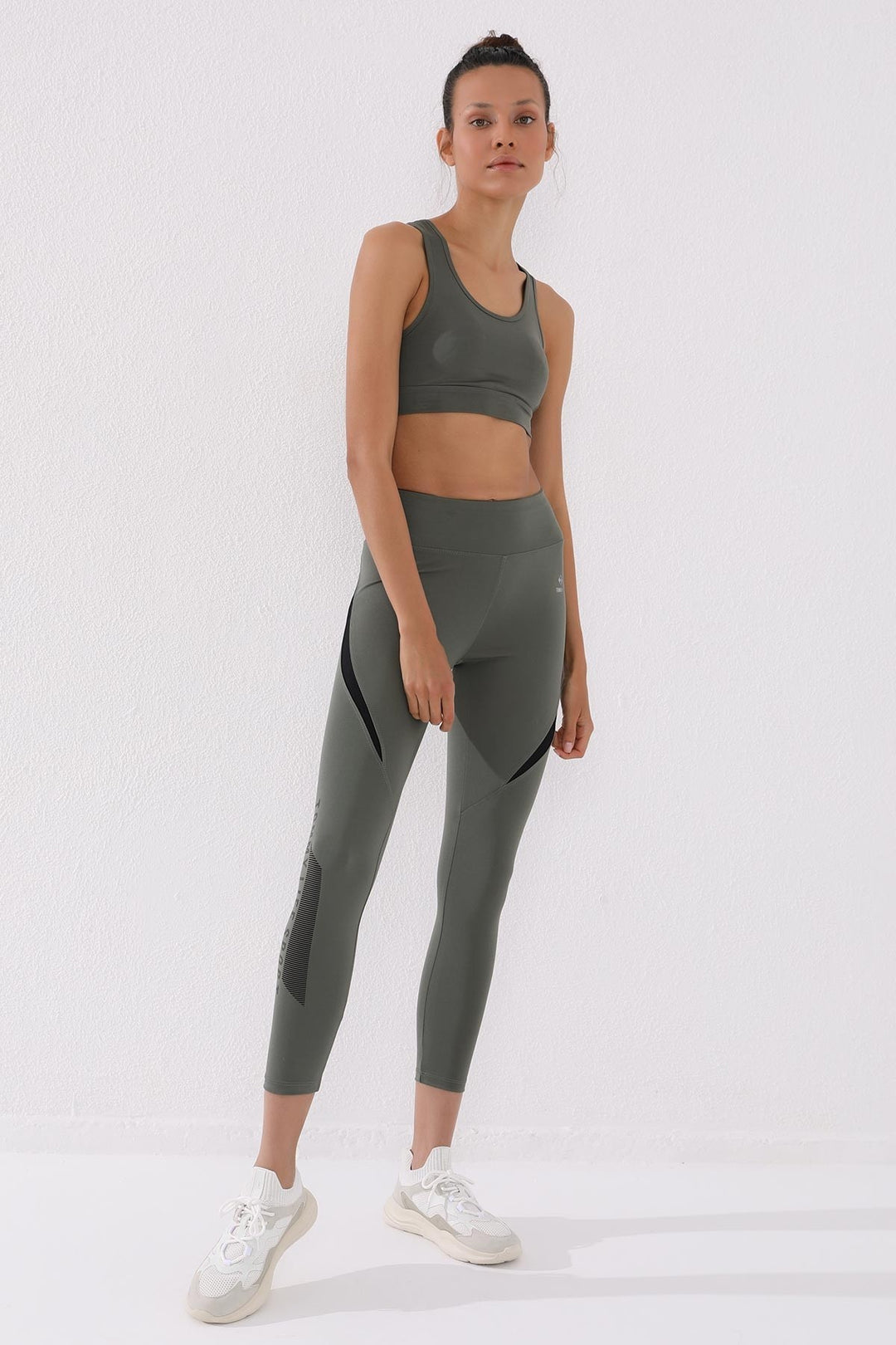 TMY Çağla Printed High Waist Scuba Fabric Slim Fit Women's Leggings - 94539 - Porto