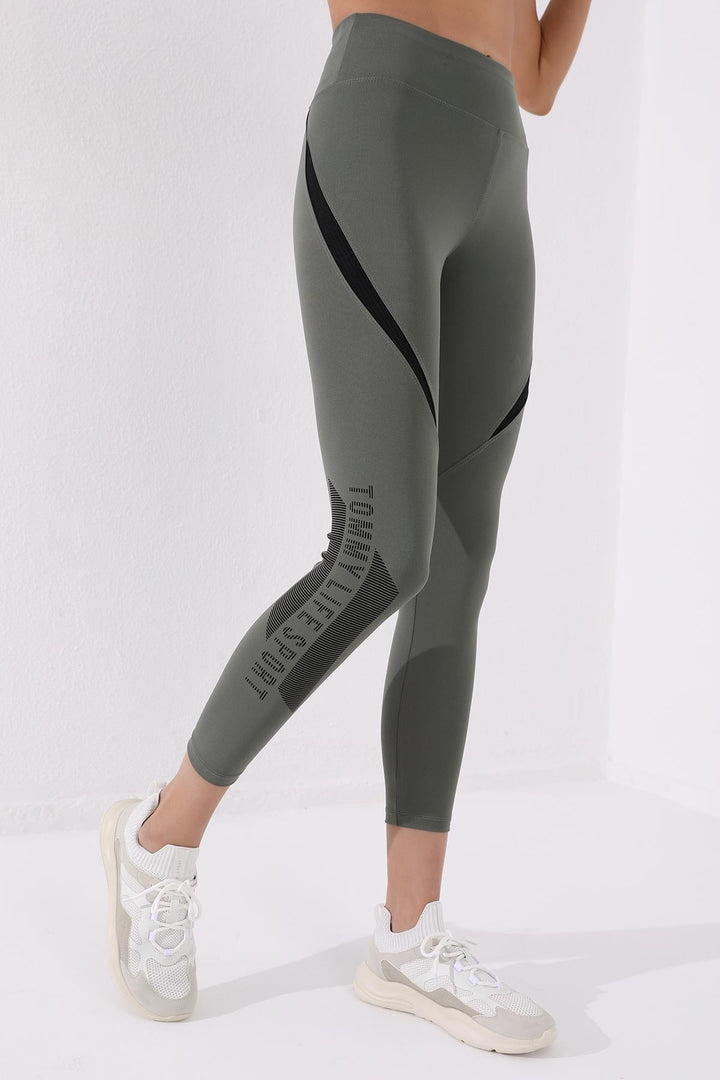 TMY Çağla Printed High Waist Scuba Fabric Slim Fit Women's Leggings - 94539 - Porto