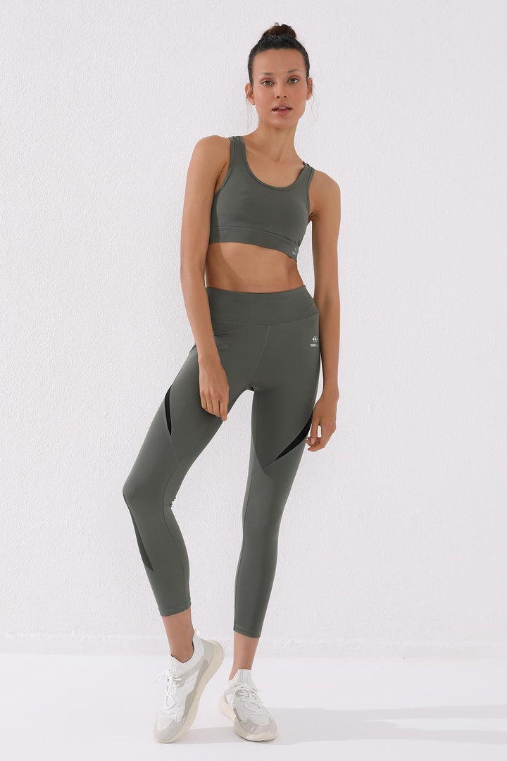 TMY Çağla Printed High Waist Scuba Fabric Slim Fit Women's Leggings - 94539 - Porto