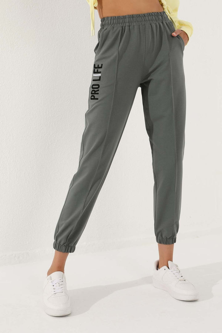 TMY Çağla Summer Embroidered Comfortable Fit Elastic Cuff Women's Sweatpants - 94571 - Torres Novas