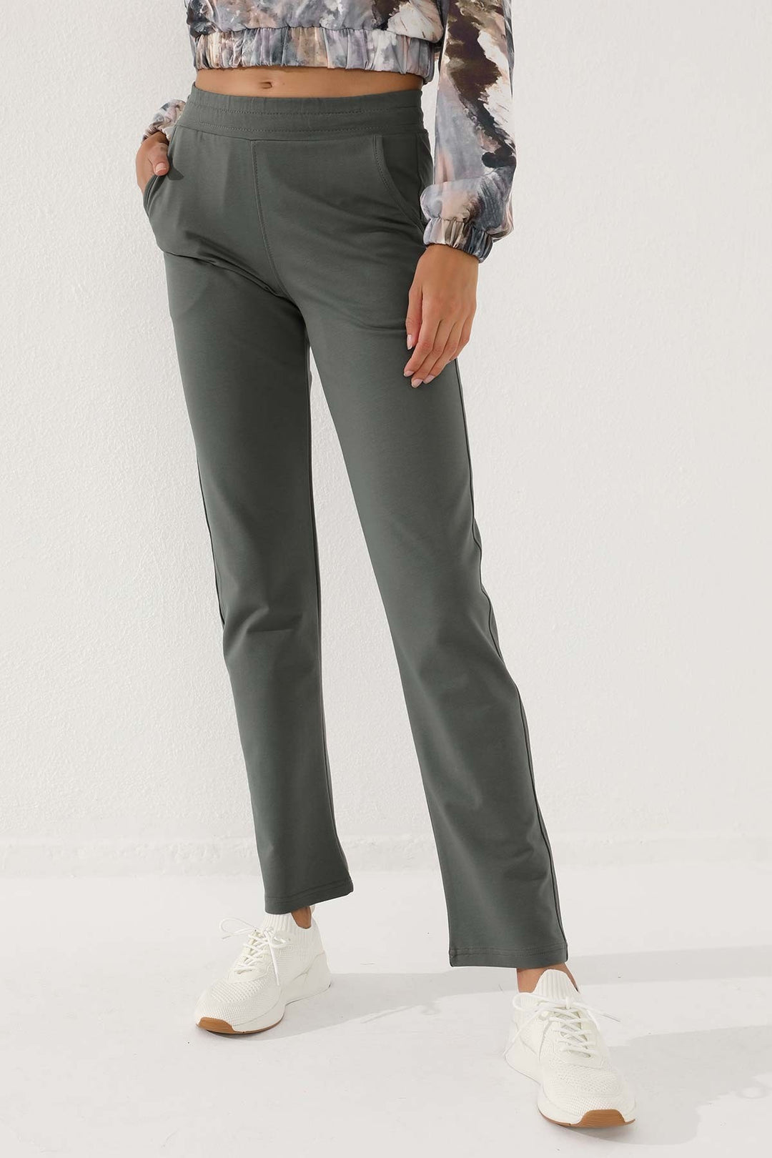 TMY Çağla High Waist Pocket Comfortable Fit Classic Leg Women's Sweatpants - 94584 - Modica